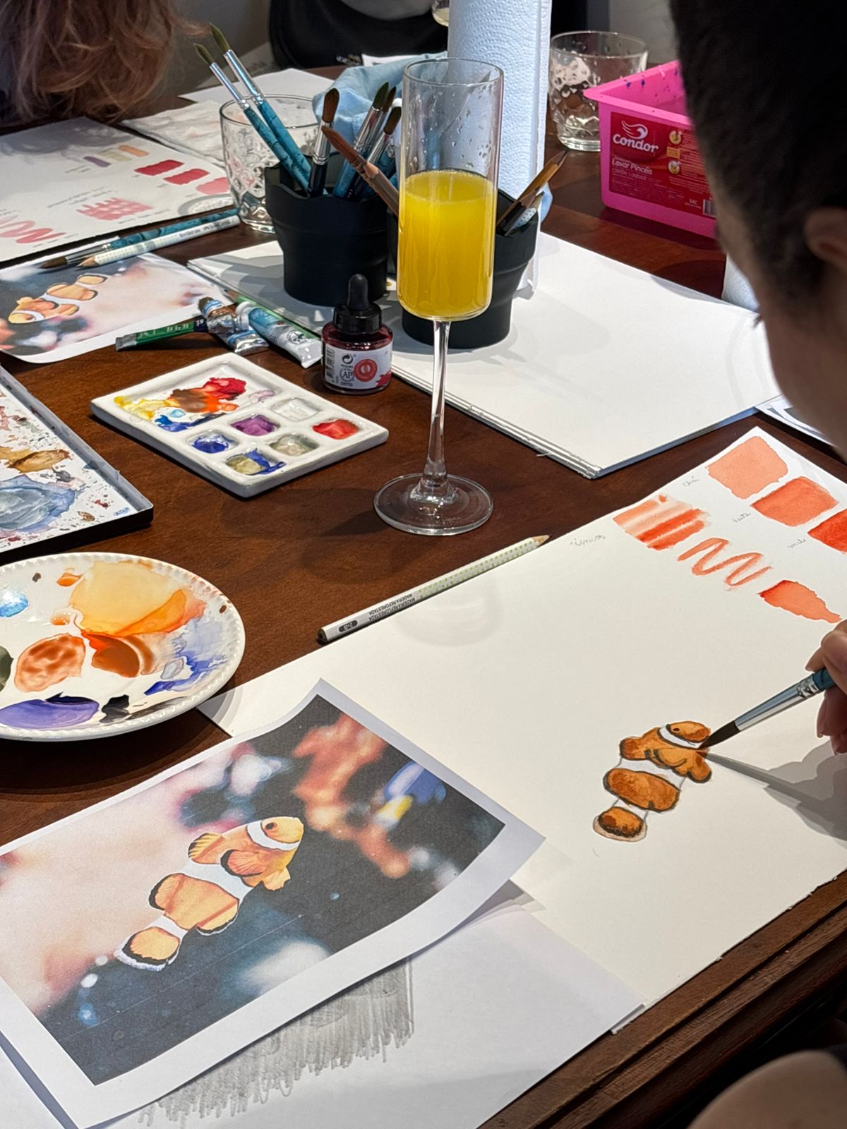 Aula de aquarela presencial em Curitiba