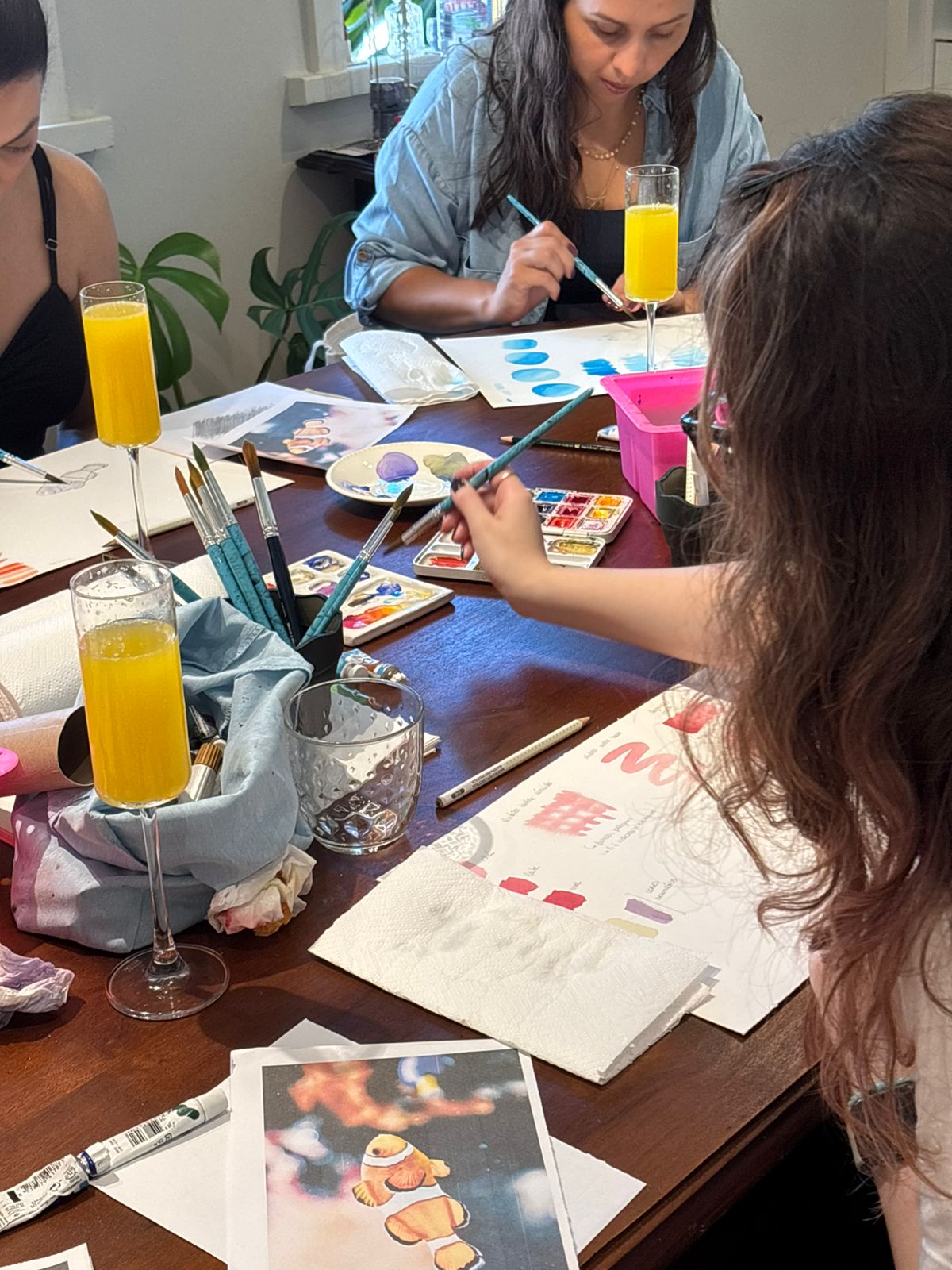 Aula de aquarela recorrente presencial em Curitiba - Duda Atelier