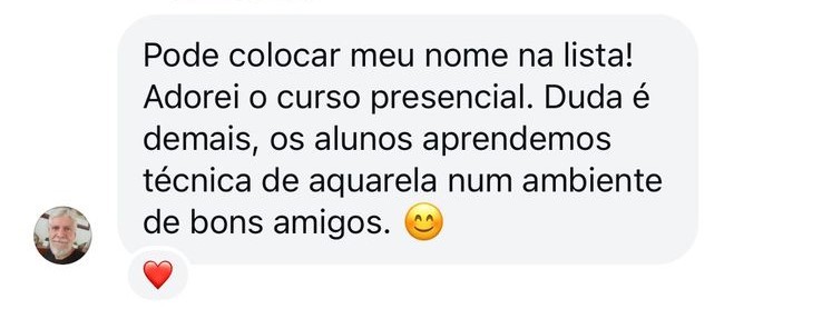 Depoimento aluno aula de aquarela em Curitiba